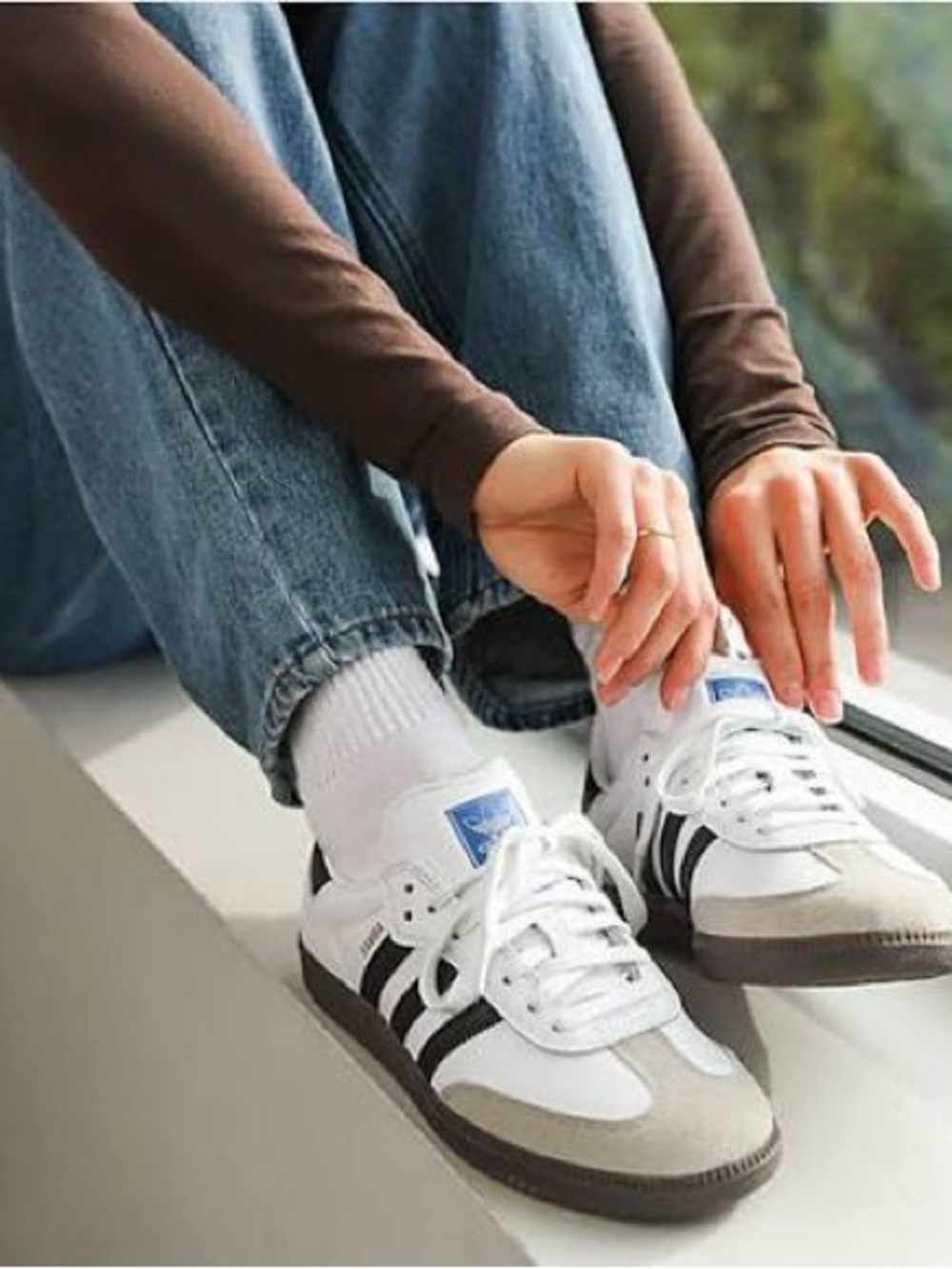 Adidas White & Black Sambas 7.5